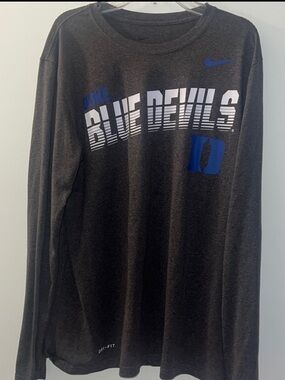 Nike Dark Grey Long Sleeve 'Blue Devils' Dri-FIT